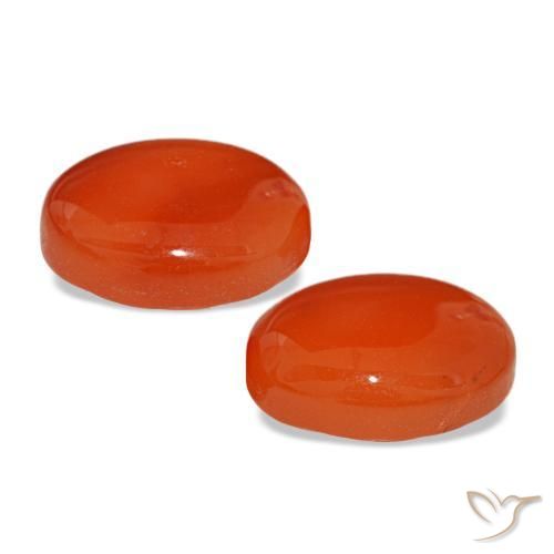 4.90天然橙色红玉髓，椭圆形切割，10.2×8毫米，半透明