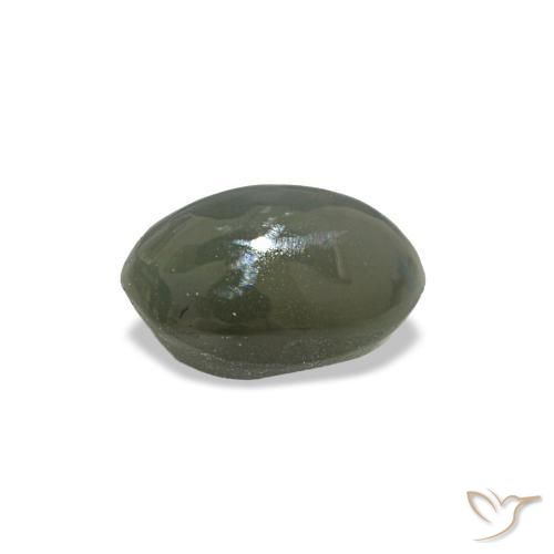 0.50克拉天然灰色Cat's Eye Alexandrite，椭圆形切割，5.1×3.5毫米，不透明