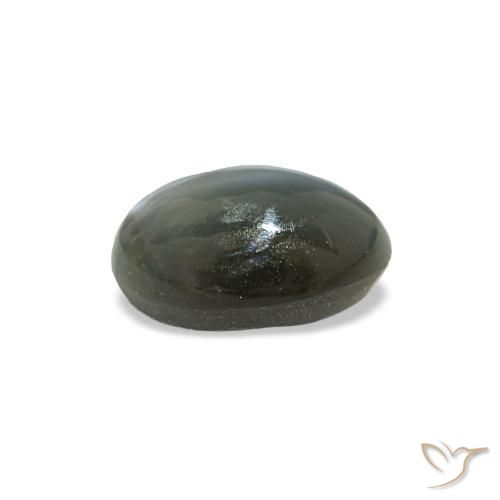 0.56克拉天然灰色Cat's Eye Alexandrite，椭圆形切割，5.5×3.8毫米，不透明