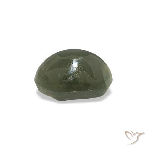 0.53克拉天然绿色Cat's Eye Alexandrite，椭圆形切割，5.2×3.6毫米，不透明