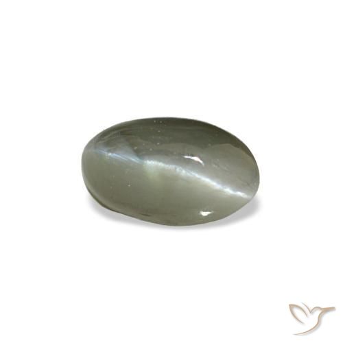 0.50克拉天然绿色Cat's Eye Alexandrite，椭圆形切割，5.4×3.1毫米，不透明