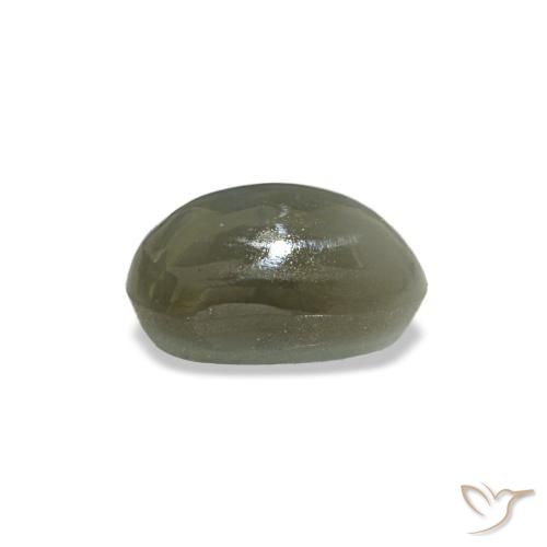 0.50克拉天然绿色Cat's Eye Alexandrite，椭圆形切割，5.4×3.1毫米，不透明