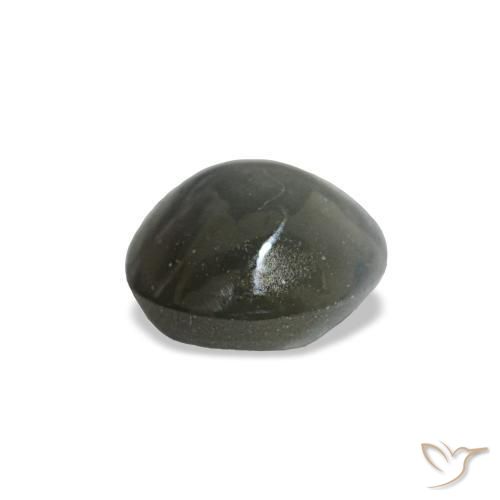 0.51克拉天然灰色Cat's Eye Alexandrite，椭圆形切割，4.6×4.4毫米，不透明
