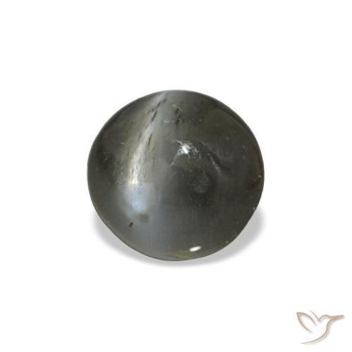 0.47克拉天然灰色Cat's Eye Alexandrite，椭圆形切割，4.7×4.4毫米，不透明