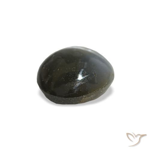 0.47克拉天然灰色Cat's Eye Alexandrite，椭圆形切割，4.7×4.4毫米，不透明