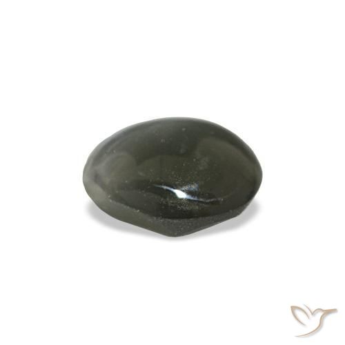 0.42克拉天然灰色Cat's Eye Alexandrite，椭圆形切割，4.6×4.3毫米，不透明