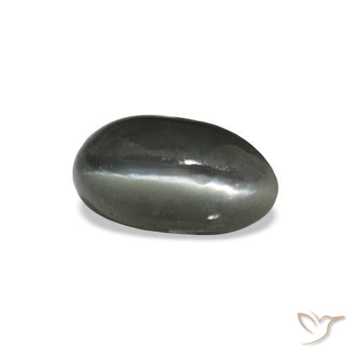 0.45克拉天然灰色Cat's Eye Alexandrite，椭圆形切割，5.1×2.8毫米，不透明