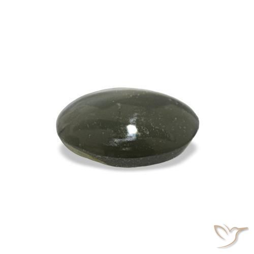 0.42克拉天然灰色Cat's Eye Alexandrite，椭圆形切割，5.2×3.9毫米，不透明