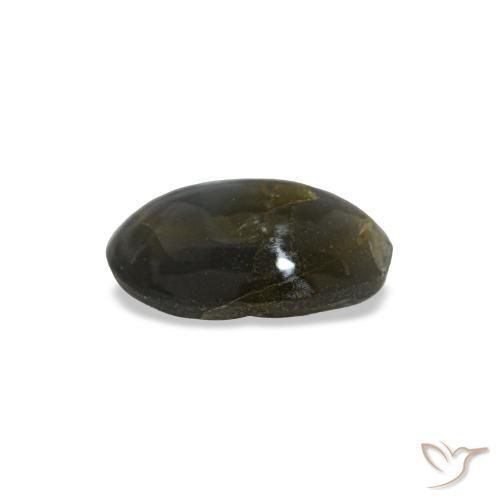 0.48克拉天然灰色Cat's Eye Alexandrite，椭圆形切割，5.6×4.2毫米，不透明