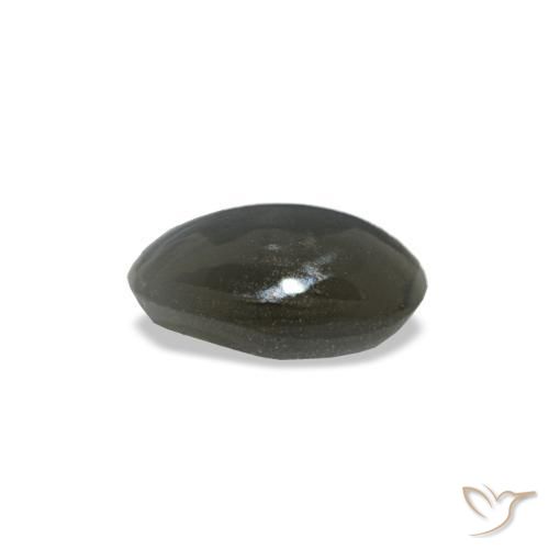 0.33克拉天然灰色Cat's Eye Alexandrite，椭圆形切割，5×3.4毫米，不透明