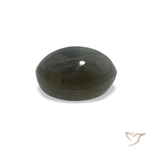 0.40克拉天然灰色Cat's Eye Alexandrite，椭圆形切割，4.6×3.1毫米，不透明