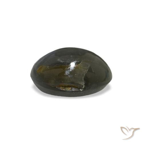 0.46克拉天然灰色Cat's Eye Alexandrite，椭圆形切割，5.3×3.3毫米，不透明