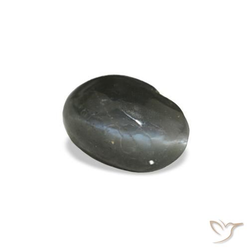 0.41克拉天然灰色Cat's Eye Alexandrite，椭圆形切割，4.8×3.3毫米，不透明