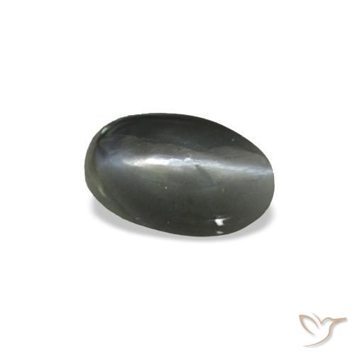 0.43克拉天然灰色Cat's Eye Alexandrite，椭圆形切割，5.3×3.3毫米，不透明