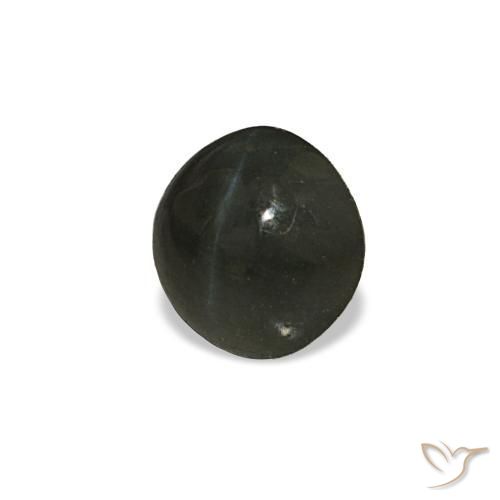 0.66克拉天然灰色Cat's Eye Alexandrite，圆形切割，4.86毫米，不透明
