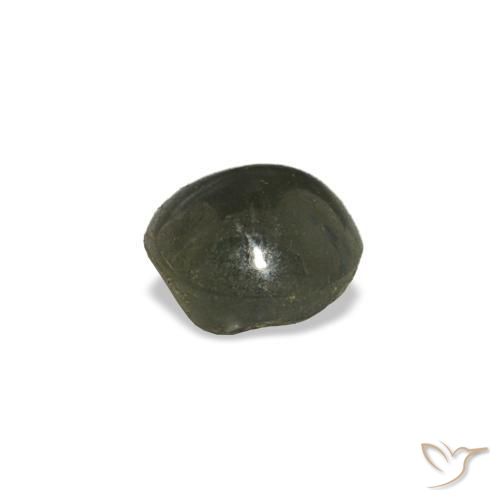0.66克拉天然灰色Cat's Eye Alexandrite，圆形切割，4.86毫米，不透明