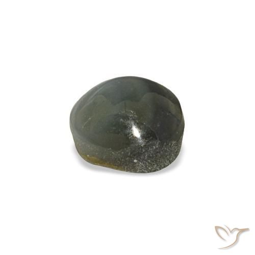 0.85克拉天然灰色Cat's Eye Alexandrite，圆形切割，5.08毫米，不透明