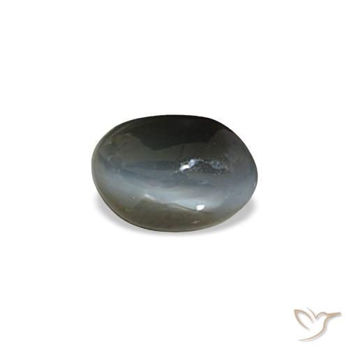 0.45克拉天然灰色Cat's Eye Alexandrite，椭圆形切割，5.2×3.6毫米，不透明