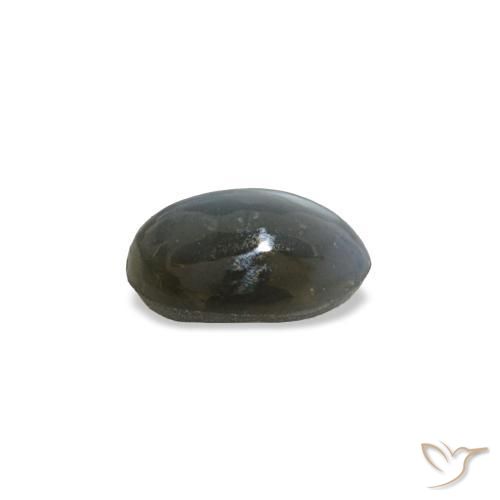0.45克拉天然灰色Cat's Eye Alexandrite，椭圆形切割，5.2×3.6毫米，不透明