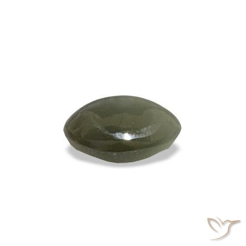 0.44克拉天然灰色Cat's Eye Alexandrite，椭圆形切割，5.1×3.9毫米，不透明