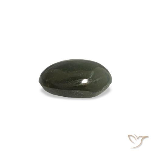 0.39克拉天然灰色Cat's Eye Alexandrite，椭圆形切割，5.1×3.7毫米，不透明
