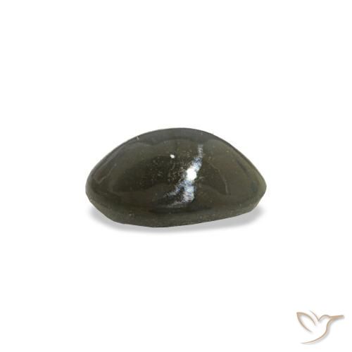 0.47克拉天然灰色Cat's Eye Alexandrite，椭圆形切割，5.5×3.7毫米，不透明