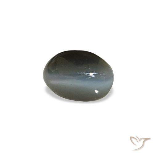 0.50克拉天然灰色Cat's Eye Alexandrite，椭圆形切割，5.2×3.5毫米，不透明