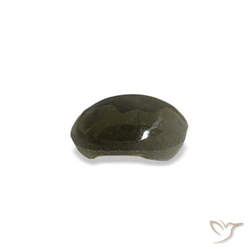 0.45克拉天然灰色Cat's Eye Alexandrite，椭圆形切割，5×3.9毫米，不透明