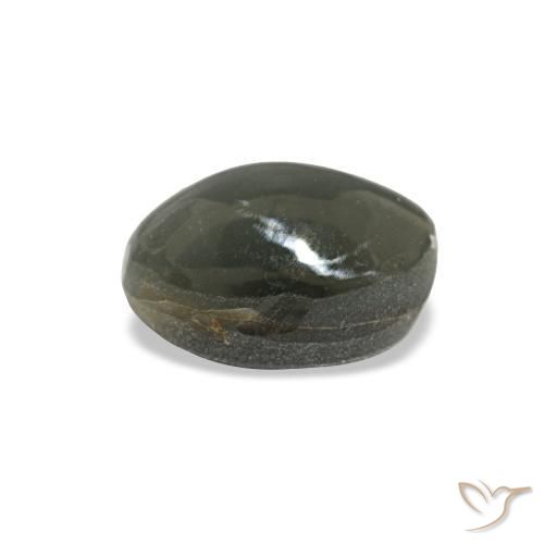 1.03克拉天然灰色Cat's Eye Alexandrite，椭圆形切割，6.1×4.6毫米，不透明