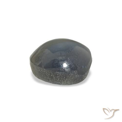 0.88克拉天然灰色Cat's Eye Alexandrite，椭圆形切割，5.5×5.4毫米，不透明