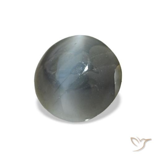0.93克拉天然灰色Cat's Eye Alexandrite，圆形切割，5.62毫米，不透明