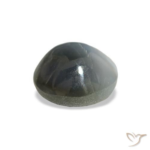 0.93克拉天然灰色Cat's Eye Alexandrite，圆形切割，5.62毫米，不透明
