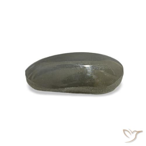 1.01克拉天然灰色Cat's Eye Alexandrite，椭圆形切割，7.8×4.3毫米，不透明