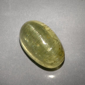 5.71克拉天然绿色Cat's Eye Apatite，透明，12×7.3毫米，透明/半透明