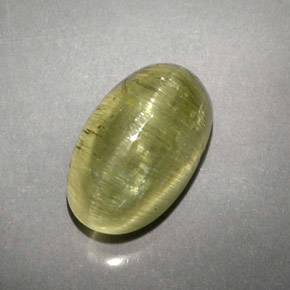 5.71克拉天然绿色Cat's Eye Apatite，透明，12×7.3毫米，透明/半透明