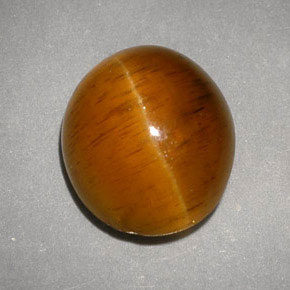 5.05克拉天然黄色Cat's Eye Apatite，透明，10.4×9毫米，透明/半透明