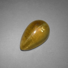 4.09克拉天然黄色Cat's Eye Apatite，透明，12.2×7.7毫米，透明/半透明