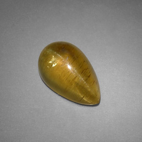 4.09克拉天然黄色Cat's Eye Apatite，透明，12.2×7.7毫米，透明/半透明