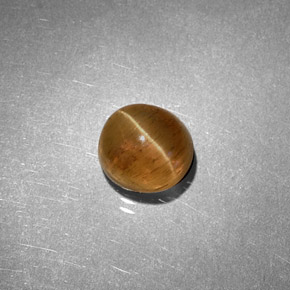 1.61克拉天然黄色Cat's Eye Apatite，椭圆形切割，6.2×5.7毫米，半透明