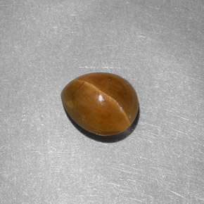1.46克拉天然黄色Cat's Eye Apatite，梨形，7.3×6毫米，半透明