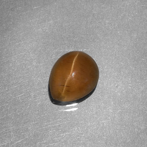 1.46克拉天然黄色Cat's Eye Apatite，梨形，7.3×6毫米，半透明