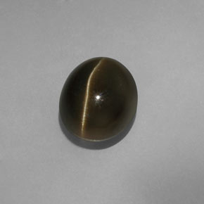5.70克拉天然绿色Cat's Eye Apatite，椭圆形切割，10.7×8.8毫米，半透明