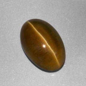 3.86克拉天然黄色Cat's Eye Apatite，透明，11.3×7.5毫米，透明/半透明