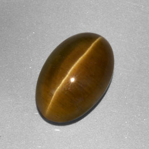 3.86克拉天然黄色Cat's Eye Apatite，透明，11.3×7.5毫米，透明/半透明