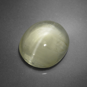 5.09克拉天然猫眼磷灰石，椭圆形切割，半透明