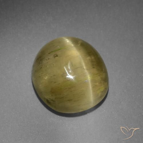 9.42ct 天然 中性黄 猫眼磷灰石, 椭圆形, 半透明