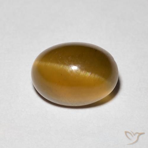 1.94ct 天然 暖棕 猫眼磷灰石, 椭圆形, 半透明