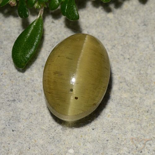 2.88ct 天然 棕黄色 猫眼磷灰石, 椭圆形, 半透明