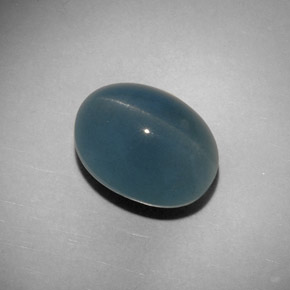 11.25克拉天然绿色Cat's Eye Aquamarine，椭圆形切割，14.4×11.1毫米，半透明
