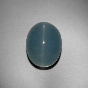 11.25克拉天然绿色Cat's Eye Aquamarine，椭圆形切割，14.4×11.1毫米，半透明